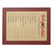 Word Scramble Flannel Baby Showspiel Pack Notizblock (Vorderseite)