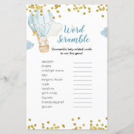Word Scramble Game Blue Hot Air Ballon Jungle