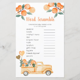 Word Scramble Game Citrus Orange Vintag Truck