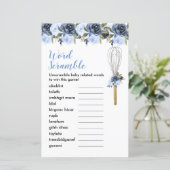 Word Scramble Game Navy Floral Bald zu flüstern (Stehend Vorderseite)