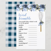 Word Scramble Game Navy Floral Bald zu flüstern (Vorne/Hinten)