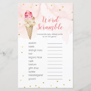 Word Scramble Game Pink Blush Ice Creme