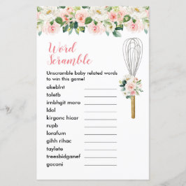 Word Scramble Game Pink Floral Bald zu flüstern