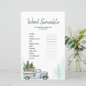 Word Scramble Game Winter Woodland Pine Trees (Stehend Vorderseite)
