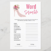 Word Scramble High Heels Brautparty Game (Vorderseite)