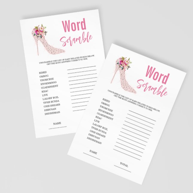 Word Scramble High Heels Brautparty Game (Von Creator hochgeladen)