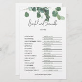 Word Scramble Key Brautparty Spiel Eukalyptus (Vorne/Hinten)