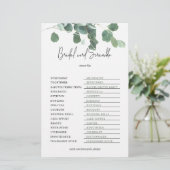 Word Scramble Key Brautparty Spiel Eukalyptus (Stehend Vorderseite)