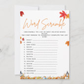 WORD SCRAMBLE Kinderdusche ein wenig Pumpkin Einladung (Vorderseite)