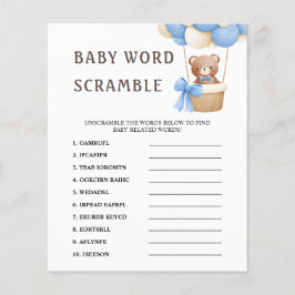 Word Scramble | Niedlich Bear Balloon Baby Showspi