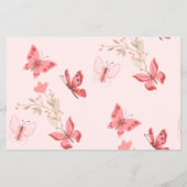 Word Scramble Pink Butterflies Baby Showspiel Flyer (Hinten)