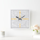 Word Search Clock mit herunterladbarem Puzzle(oran Quadratische Wanduhr (Zuhause)