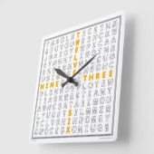 Word Search Clock mit herunterladbarem Puzzle(oran Quadratische Wanduhr (Winkel)