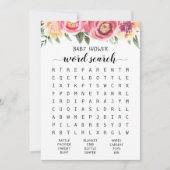 Word Search Game Baby Shooting Party Card Einladung (Vorderseite)