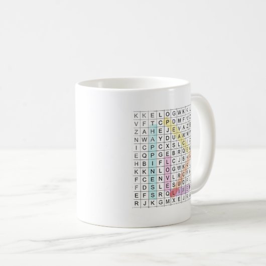 Word Search Kaffeetasse (VorderseiteRechts)