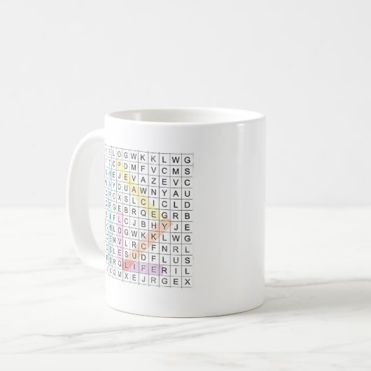 Word Search Kaffeetasse (Vorderseite Links)