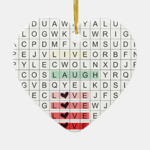 Word Search Love Keramikornament
