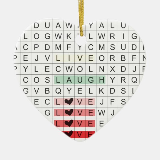 Word Search Love Keramikornament (Vorne)