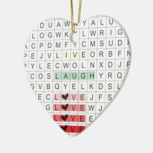 Word Search Love Keramikornament (Links)
