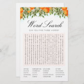 Word Search Orange Game Brautparty Card (Vorne/Hinten)