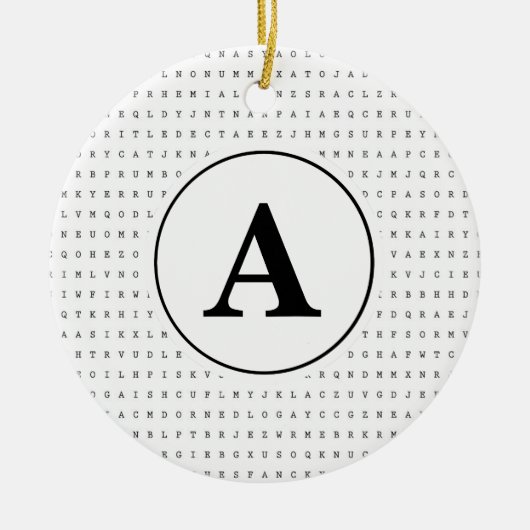 Word Search Puzzle Monogram Keramik Ornament (Vorne)