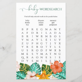Word Search Tropical Floral Baby Shooting Game
