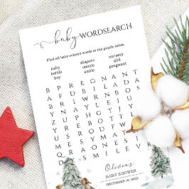 Word Search Winter Woodland Baby Showspiel