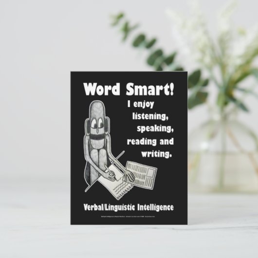 Word Smart - Leere Postkarte (Stehend Vorderseite)