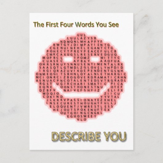 WORD SMILE POSTCARD+Ohrfeigen Postkarte (Vorderseite)
