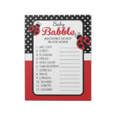 Word Uncramble Ladybug Baby Shower Game Pack Notizblock (Rotiert)