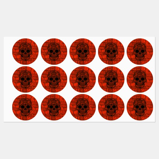 WordArt Skull B Etiketten (Blatt)