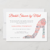 WordArt Stiletto Shoe Red Brautparty by Mail Einladung (Vorderseite)