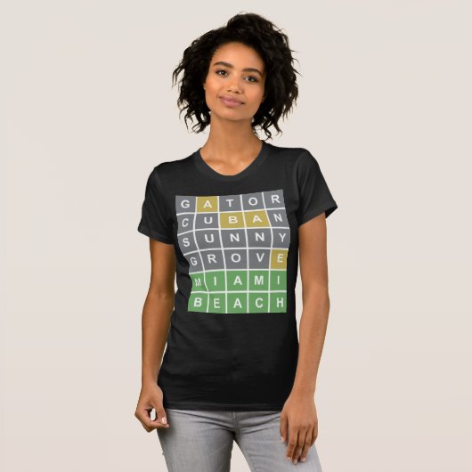 Wordle Puzzle "Miami Beach" Shirt (Vorne ganz)