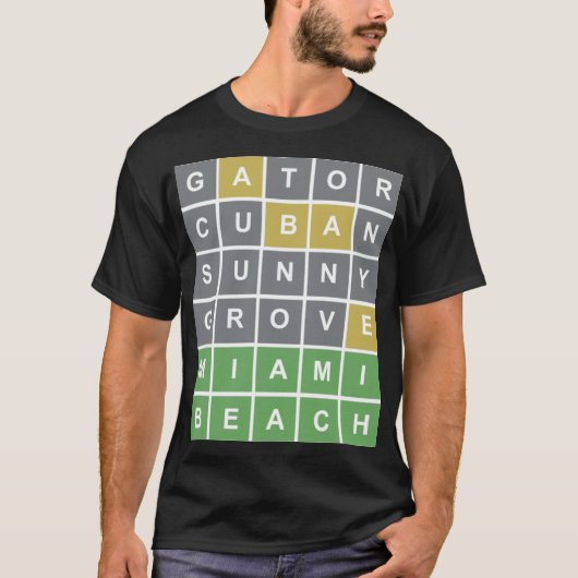 Wordle Puzzle "Miami Beach"  T-Shirt (Vorderseite)