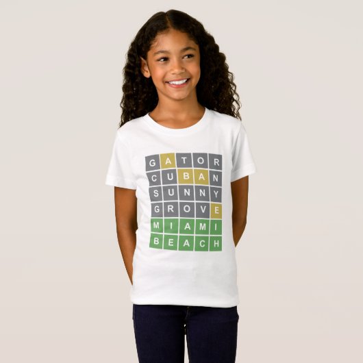 Wordle Puzzle "Miami Beach" T - Shirt 4 (Vorne ganz)