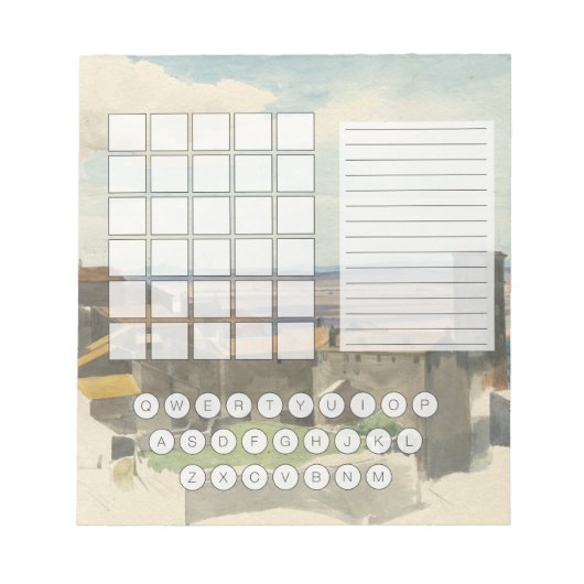 Wordle Scratch Pad Notebook - Tivoli Notizblock (Vorderseite)