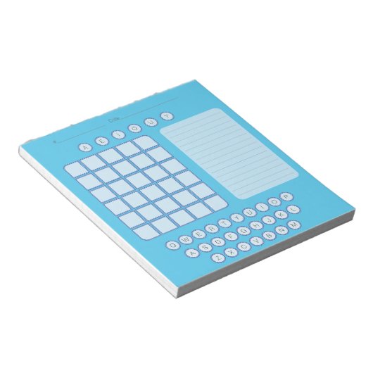 Wordle Scratch Pad Notepad - Blau Notizblock (angewinkelt)