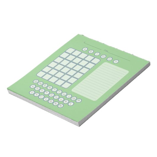 Wordle Scratch Pad Notepad - Grün Notizblock (Rotiert)