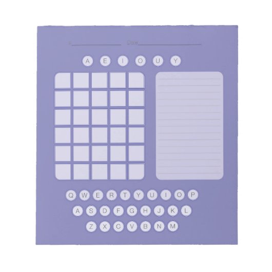 Wordle Scratch Pad Notepad - Lavendel Notizblock (Vorderseite)