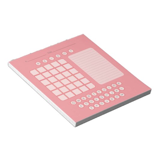 Wordle Scratch Pad Notepad - Rosa Notizblock (angewinkelt)