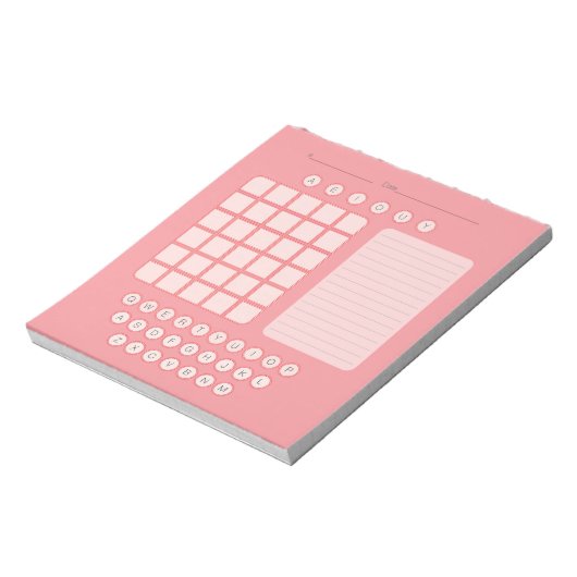Wordle Scratch Pad Notepad - Rosa Notizblock (Rotiert)