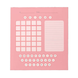 Wordle Scratch Pad Notepad - Rosa Notizblock