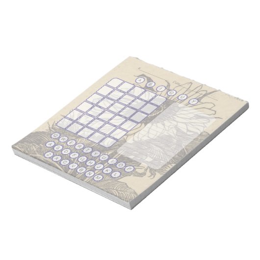 Wordle Scratch Pad Notepad - Sonnenblume Notizblock (Rotiert)