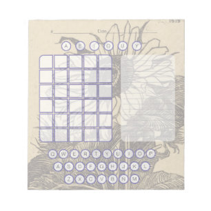Wordle Scratch Pad Notepad - Sonnenblume Notizblock