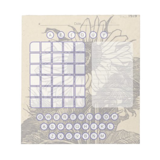 Wordle Scratch Pad Notepad - Sonnenblume Notizblock (Vorderseite)