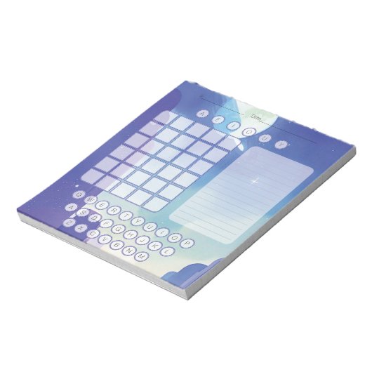 Wordle Scratch Pad Notepad - Violet Notizblock (Rotiert)