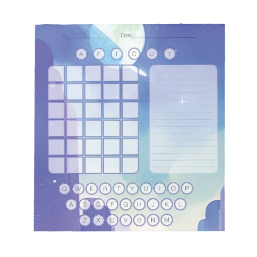 Wordle Scratch Pad Notepad - Violet Notizblock (Vorderseite)