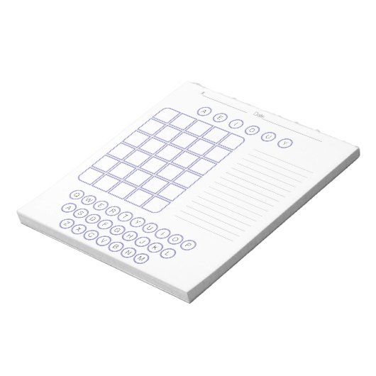 Wordle Scratch Pad Notepad - Weiß Notizblock (Rotiert)