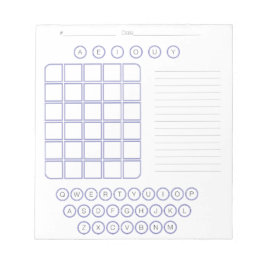 Wordle Scratch Pad Notepad - Weiß Notizblock