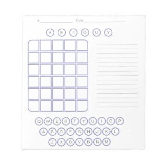 Wordle Scratch Pad Notepad - Weiß Notizblock
